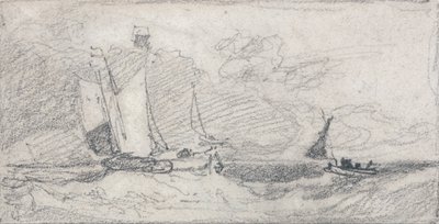 Sailing Wherries and Boats in a Choppy Sea by John Sell Cotman